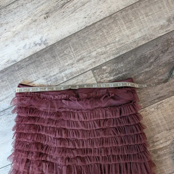 Anthropologie Let Me Be Ruffled Tule Maxi Tiered A-Line Skirt Sz. M - Picture 10 of 12